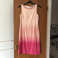 Roman Ladies Cotton Pink Floral Summer Holiday Occasion Work Shift Bead Dress 10