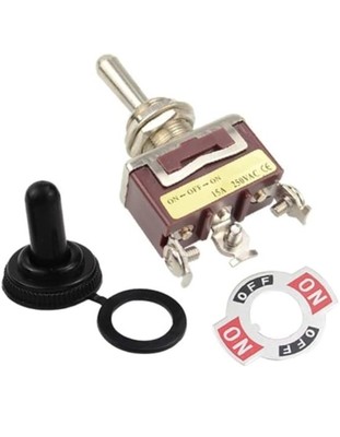 2 Stück 15A 250V 12mm 3 Schrauben Momentan Kippschalter, EIN AUS EIN