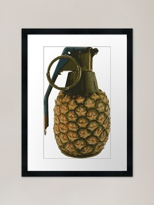 Ananas Granate gerahmter Kunstdruck gerahmt Wandbild Poster Leinwanddruck Bild