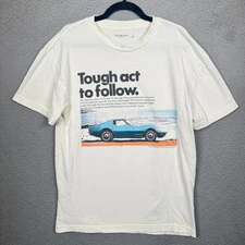 Abercrombie Tshirt Mens L White Soft A&F Corvette Camaro Cars Racing Preppy