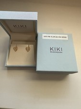 Kiki McDonough Pave 18 ct Yellow Gold Lauren Leaf Stud Earrings