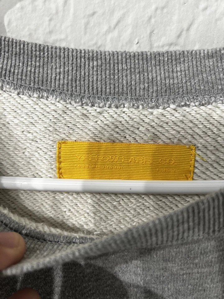 YELLOW LABEL Co Sudadera Cuello Redondo Gris Pullover Calce Relajado GRANDE Para Hombre Foto 4 de 4