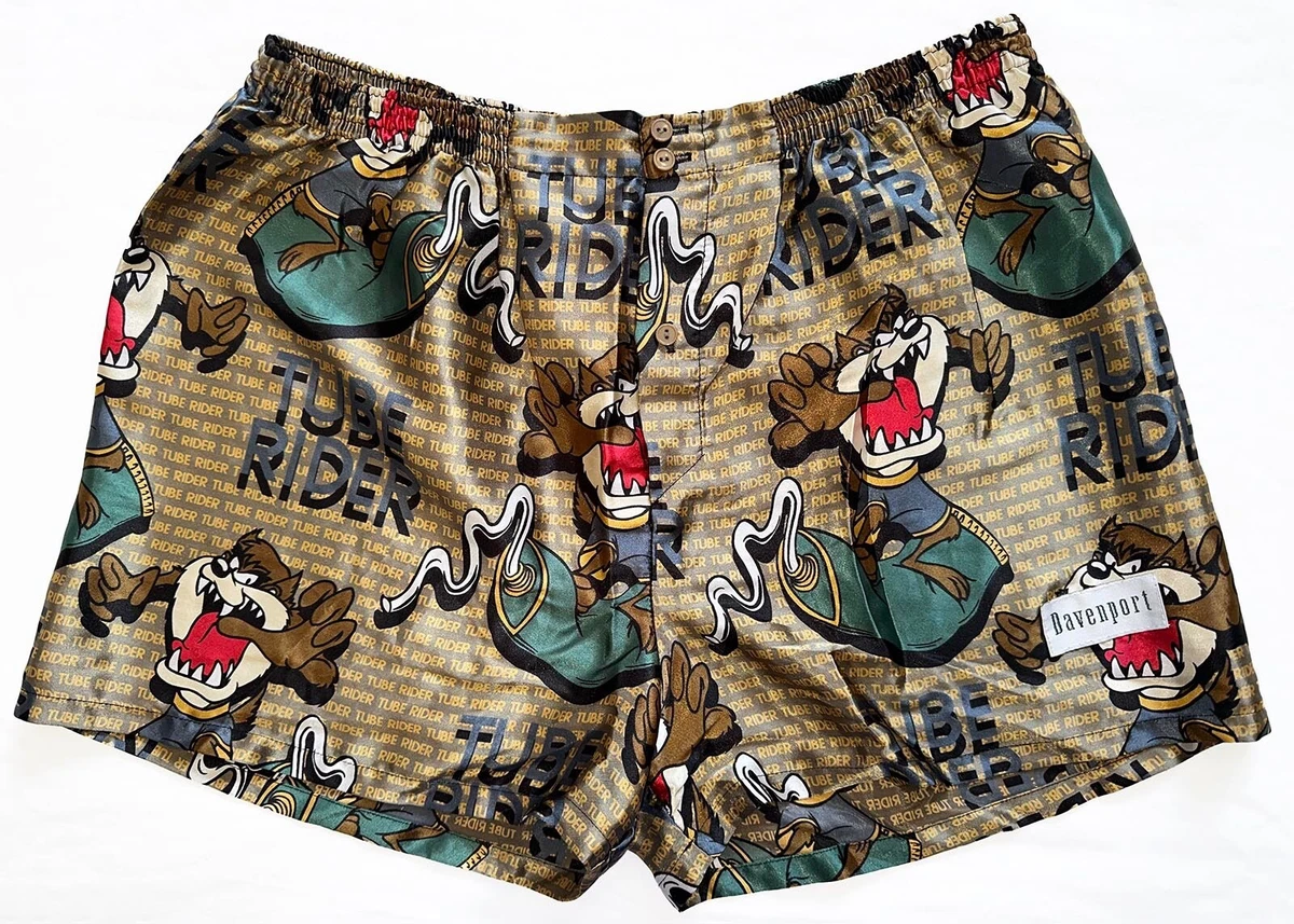 Davenport Looney Tunes Taz Tasmanian Devil Satin Silk Boxer Shorts