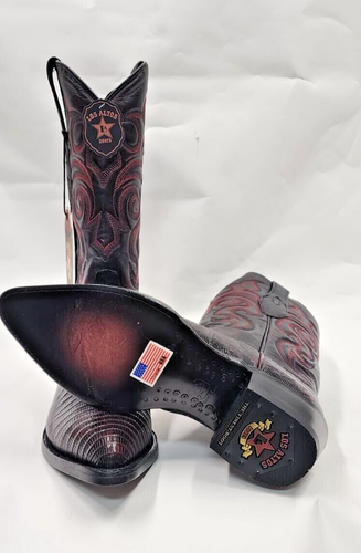 Bottes De Cowboy En Lézard Teju Authentique - Fabriquées Au Mexique - Pointure US 9
