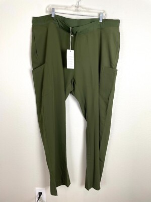 NEW Mandala Womens Plus 3XL Olive Green Scrub Cargo Pants Equa Tec Wrinkle Free