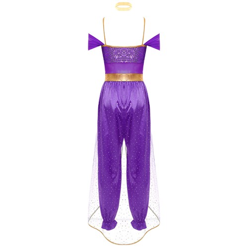 Womens Costume Metallic Dancewear Sleeveless Belly Performance Cosplay Sequin - Picture 18 of 44