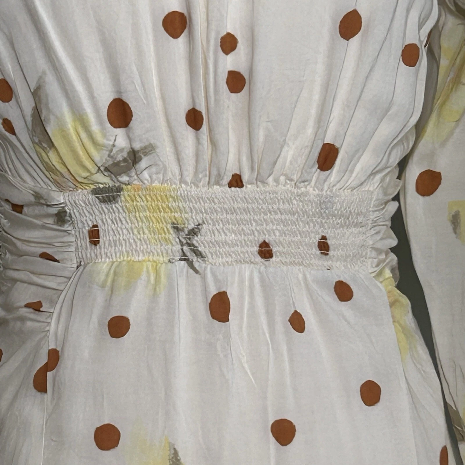 Free People Date Night Sunshine Off White Mini Abito Floreale XS Fairy Festival