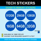 13mm 'GB' Memory Storage Stickers