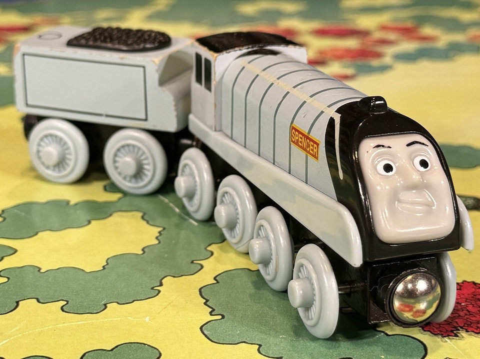 SPENCER Thomas & Friends Wooden Railway Toy Train Engine Rare Retired
