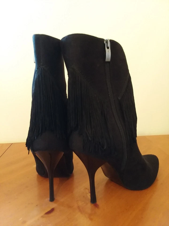 Nina New York Black Suede Stiletto Heels Boots  - Image 2 of 4