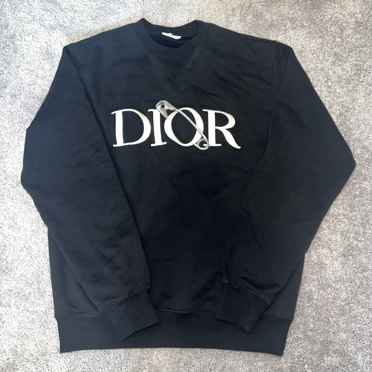 Christian Dior Pin logo Peter Doig Black sweater Medium Authentic