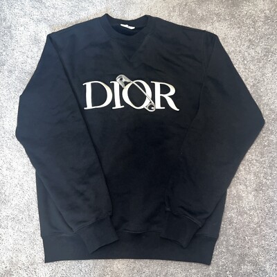 Dior ディオール ピーター・ドイグ ロゴ ニット ブラック Christian Dior Pin logo Peter Doig Black sweater Medium Authentic