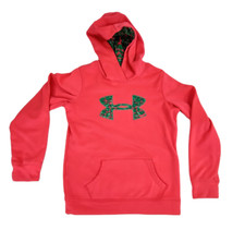 Under Armour Youth Medium Hooded Pullover Sweatshirt Hoodie. Peach Pink Color.