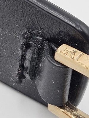 NWT DVF Diane Von Furstenberg Womens Black Tassel Belt size M/L Diane von Furstenberg DVF Black Leather Tassel Metal Gold  main image 2