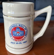 1997 Pro Football Hall Of Fame Festival Large Ceramic Mug Inductees Signatures 