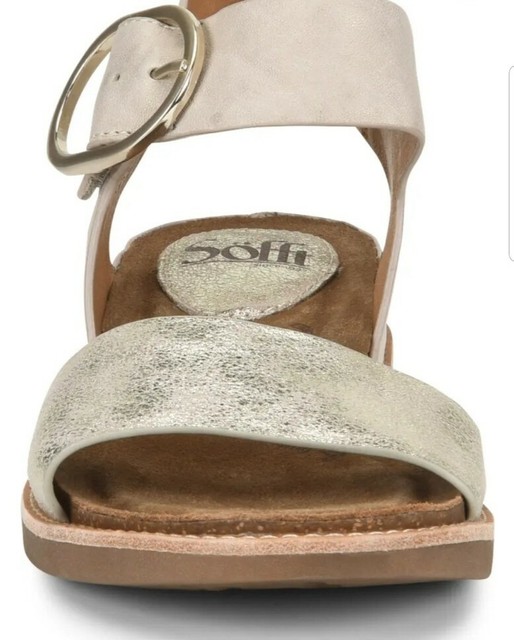 Gold Metallic Sandals Italian Leather Walking Cushion Footbed 10m Sofft Bali for sale online | eBay