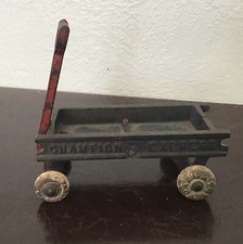 Vintage 1920's Champion Express Original Cast Iron Wagon White Wheel Tires