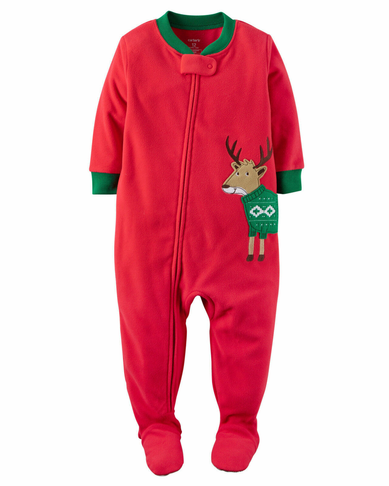 NWT ☀FOOTED FLEECE☀ Colorado Springs Mall CARTER'S Boys CHRISTMAS New sold out REINDEER Pajama
