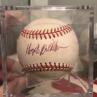 HOYT WILHELM Signed Official MLB Baseball-HALL OF FAME-NEW YORK GIANTS- w/Cube