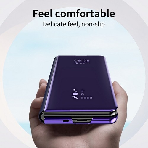 For Samsung Galaxy Z Fold5 6 4 3 Shockproof Mirror Magnetic Leather Case Cover - Picture 4 of 18