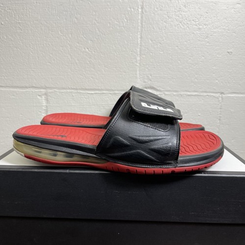 Nike Air Max Lebron 2 Slide Elite Red Black Sandals Men Size 12 Air Unit James