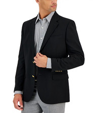 BNWT Nautica Modern-Fit Active Stretch Solid Black Blazer 42R  295