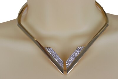 Women Going Out Gold Color Metal Strand Fashion Jewelry Choker Fancy Necklace V