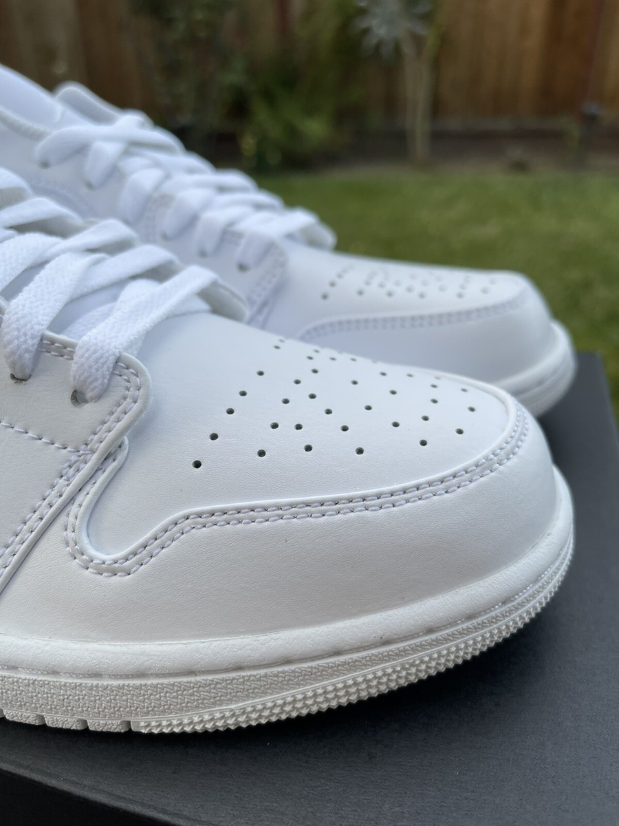 NEW Nike Air Jordan 1 Low Triple White Shoes Men's Size 11