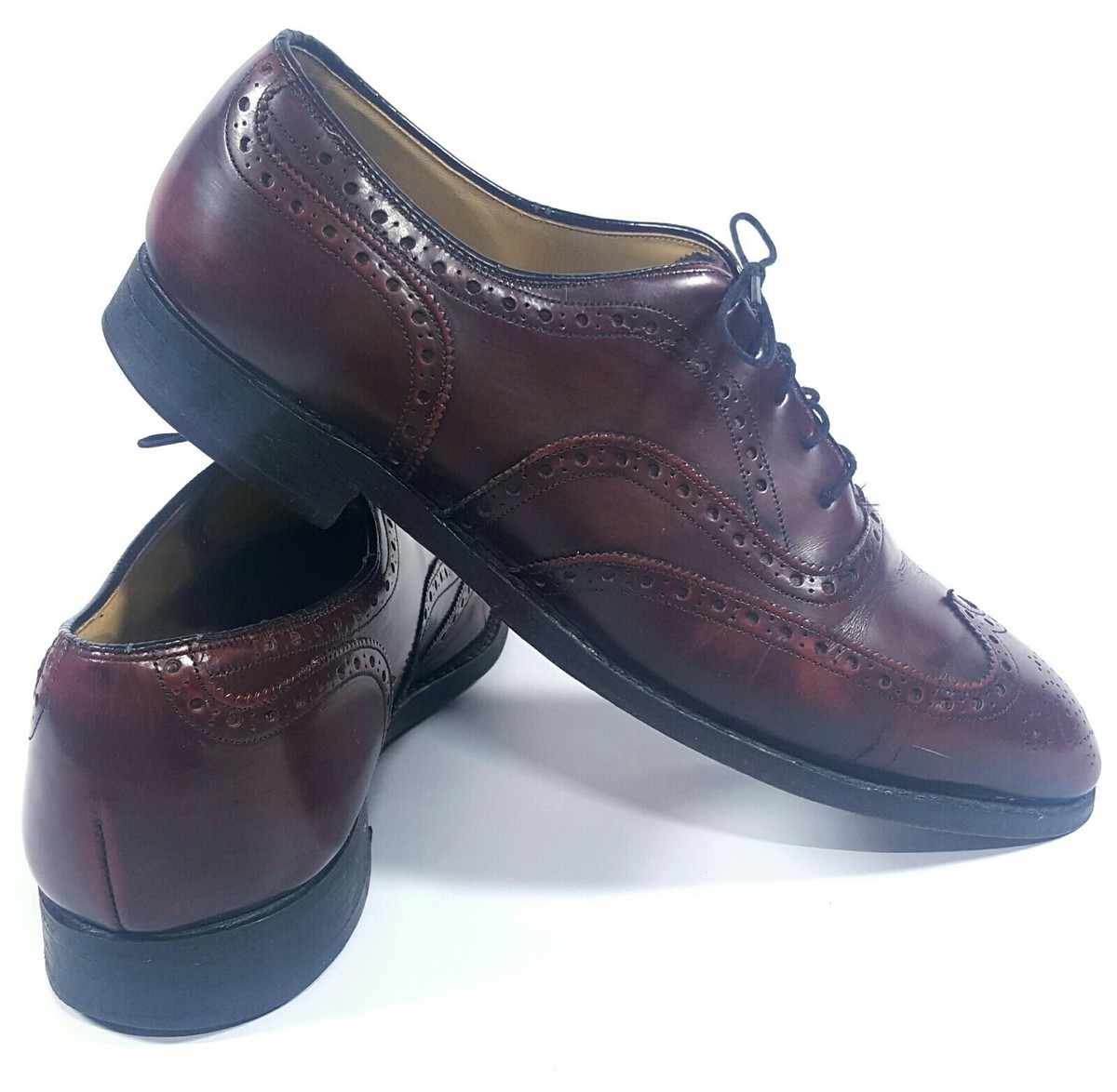 Johnston Murphy Mens Shoes Aristocraft Burgundy Leather Wing  display picture 3