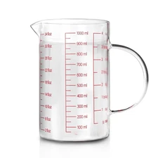 4 Cup Glass Measuring Cup with Handle ,34Oz Liquid Measure for Kitchen Baking To