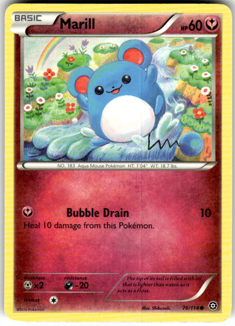 Marill 76/114 Common Steam Siege Pokemon Moderately Played