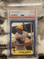 1986 FLEER UPDATE #U-14 Barry Bonds - ROOKIE CARD - PSA 8 NM-MINT - Pittsburgh. rookie card picture