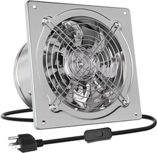 Silver Metal 10in 988 CFM Exhaust Fan with Switch  Damper