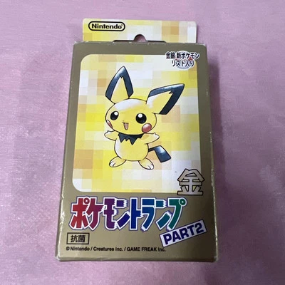 Pokemon Playing Cards Part2 Poker Deck Gold Pichu 2000 Nintendo 54 Cards - Image 1 of 4