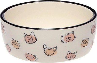 Cat Faces Pet Bowl Cat Water and Food Dish Pet Owner Cat Accessory Ceramic