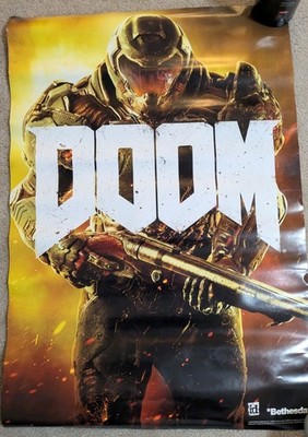 DOOM 2016 Dual Sided Poster Featuring The Slayer and Cyberdemon 22.75 x 33.75
