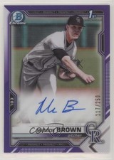 2021 Bowman Draft Chrome Pick Purple Refractor 117/250 McCade Brown Auto 07x4