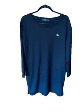 Polo Ralph Lauren Polo Knit Dress Women's Long Sleeve Size L Black Pockets