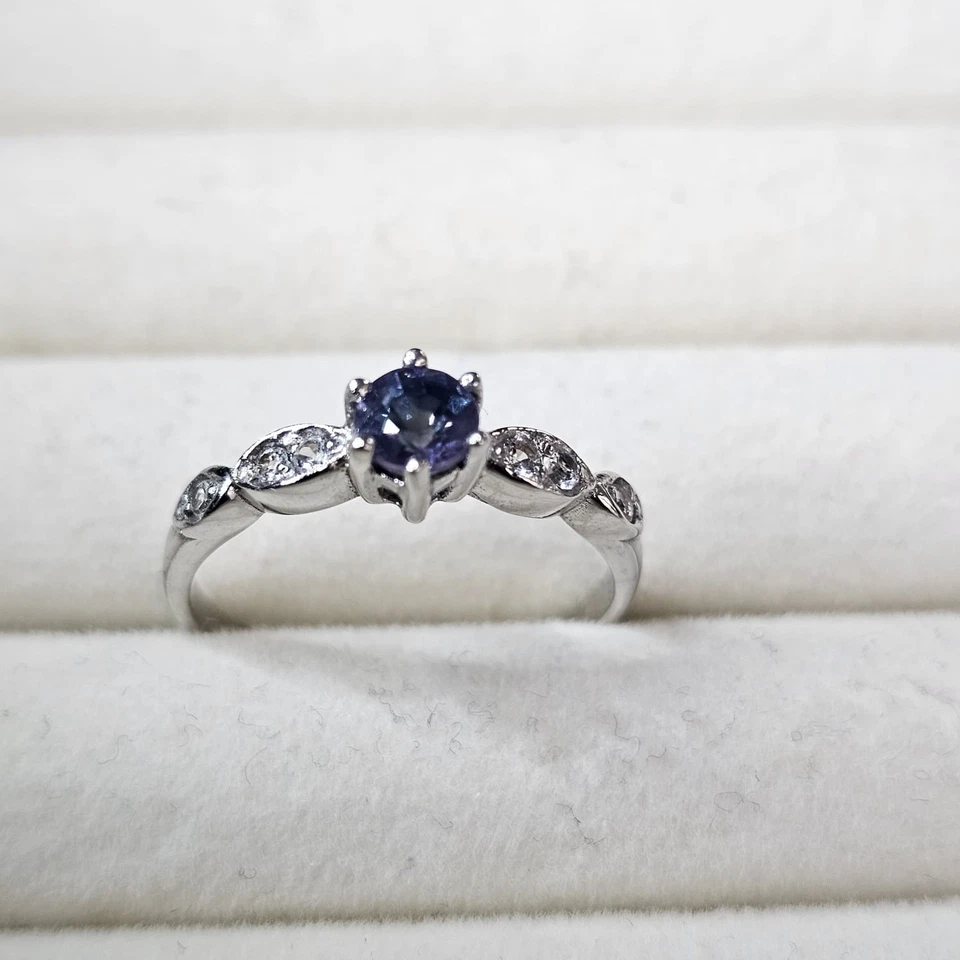 Color Change Natural Alexandrite Doublet & White Topaz 925 Silver Engagement — 第 4/4 张图片