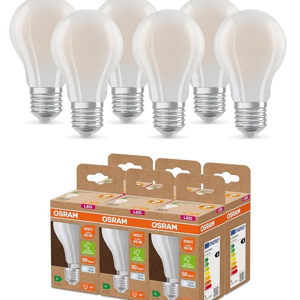 6Er Set Osram E27 Besonders Effiziente Led Lampe 3,8W Wie 60W 4000K NeutralweißE-image