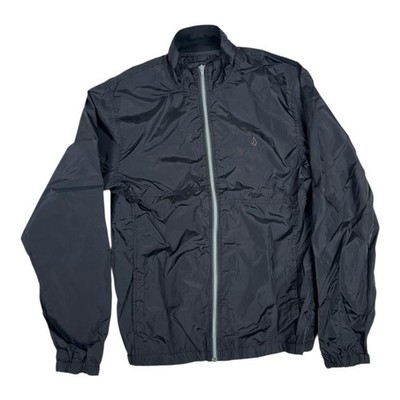 Volcom Jacket Mens Large Black Nylon Windbreaker Fader Full Zip Lightweight