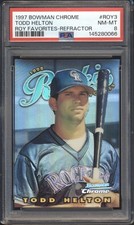 1997 Bowman Chrome ROY FAVORITES REFRACTOR Todd Helton #ROY3 PSA 8 ROCKIES HOF