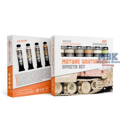 AK Interactive S.L. AK-G26 Nature Weathering Effects Set - AK GOUACHES