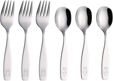 ANNOVA Kids Sierware 6 Pieces Children's Safe Flatware Set Stainl