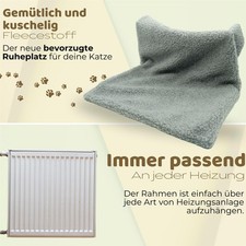 HolyKat Hängeematte Heizung Fenster - Fleecebett Katze - Grau Neu