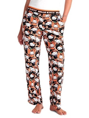 Womens Hello Kitty Halloween Pajama Pants Lounge Fleece size S M L XL 2X 3X Plus