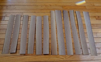 Walnut veneer 6 pieces 17 3/4'' x 2 1/4'' each flat wood raw 1/42' +6 more pieces