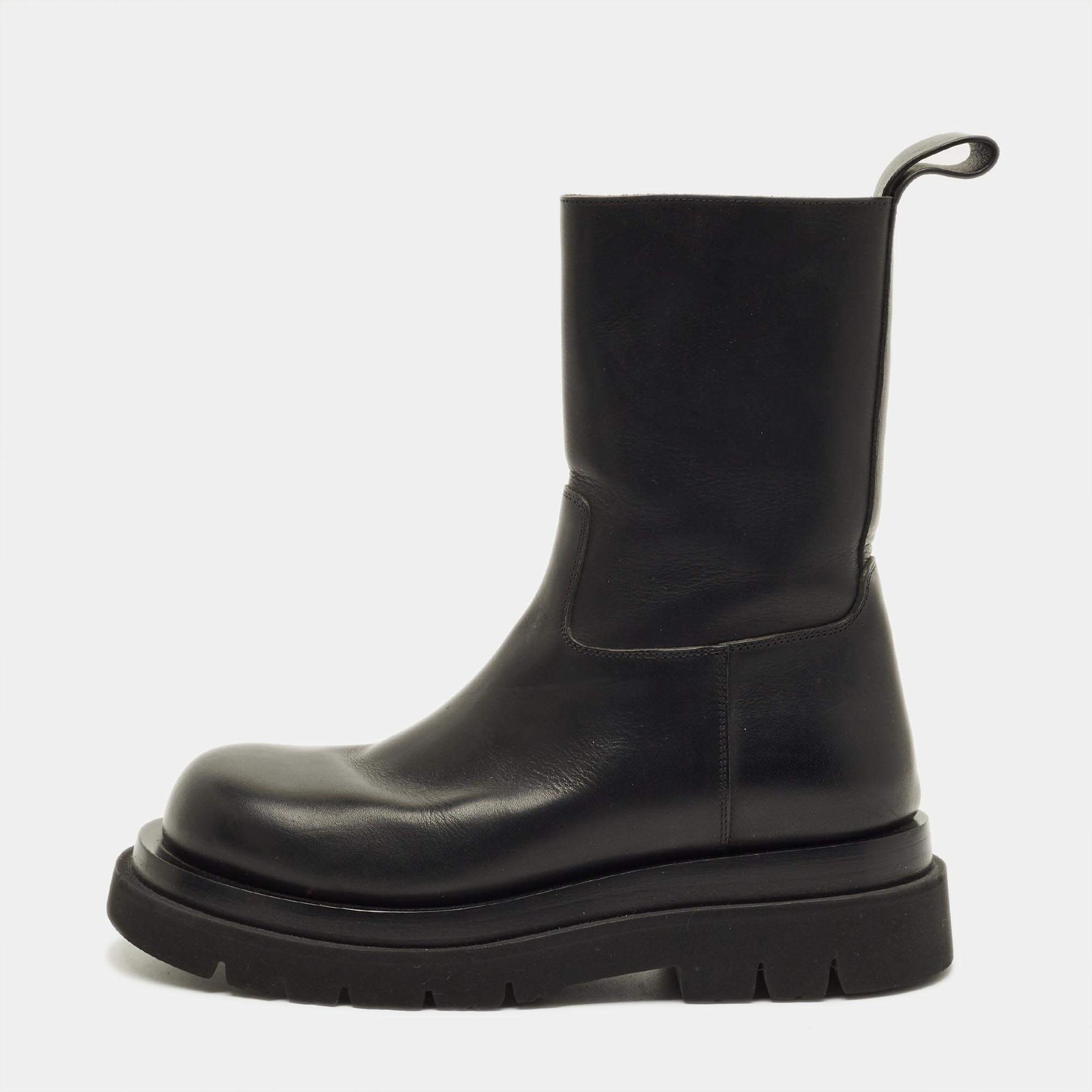 Bottega Veneta Lug Size 41 Black Leather Combat Boots