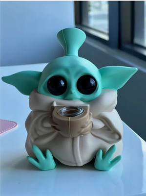 NEW Grogu Baby Yoda Silicone Smoking Hooka hookah bong pipe Glass Bowl gift bag