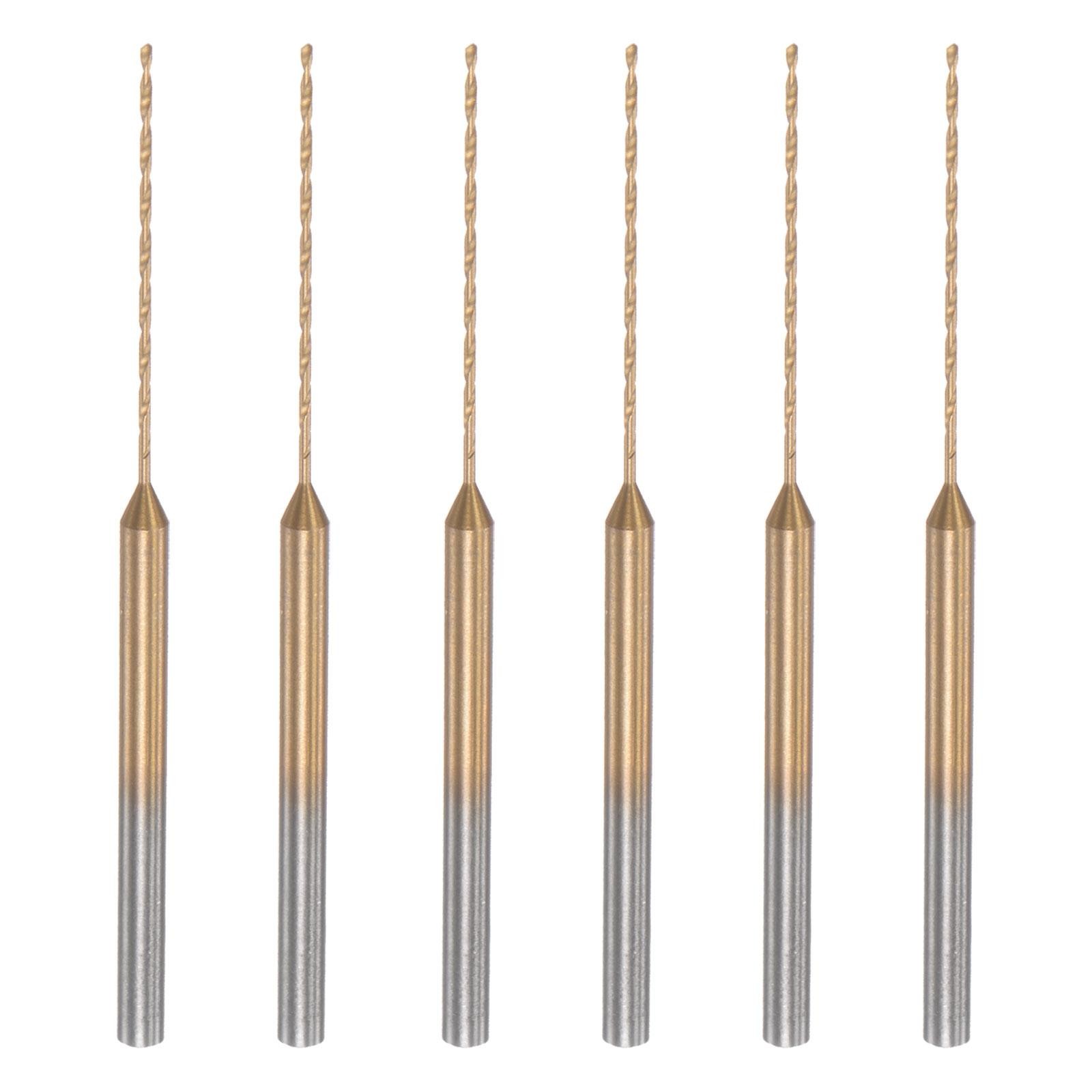 6Pcs 0.6mm Micro Engraving Drill Bits High-Speed Steel Titanium Coated